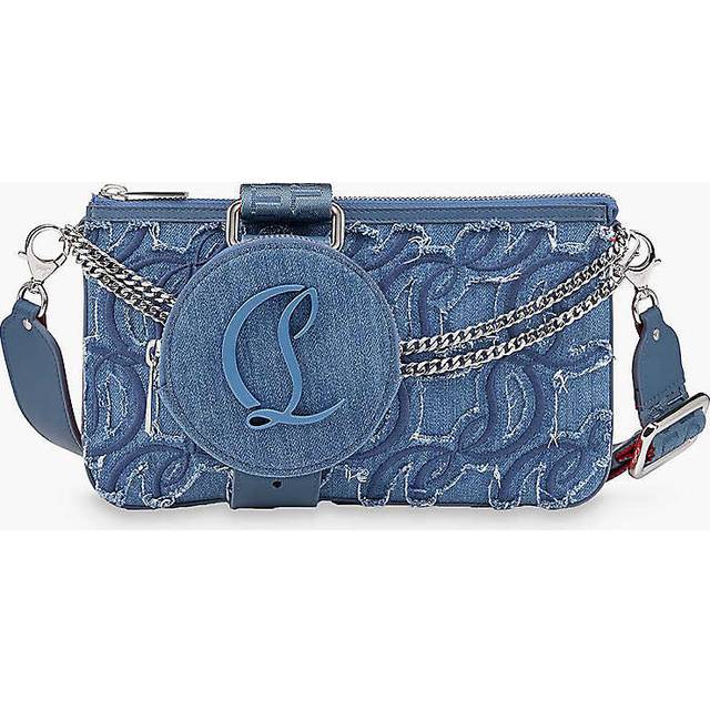 Christian Louboutin Womens Blue Loubila Detachable-pouch Denim Cross-body Bag 1 Size