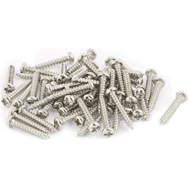 50pcs M2 x 12mm Stainless Steel Phillips Pan Round Head Self Tapping Screws