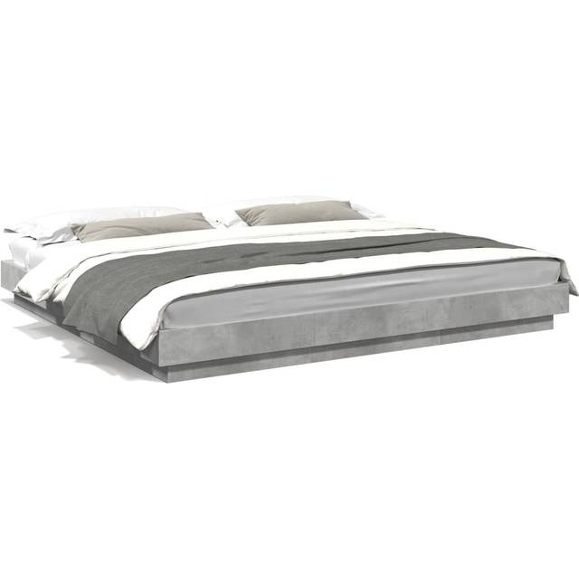 vidaXL Bed Frame without Mattress Concrete Grey 180x200 cm Super King