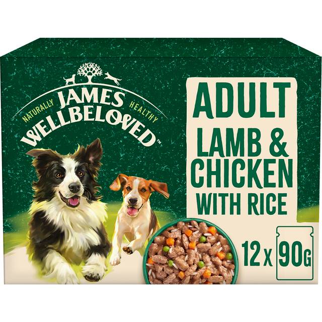 James Wellbeloved Adult Hypoallergenic Pouches - Lamb & Chicken with Rice - 12 x 90g