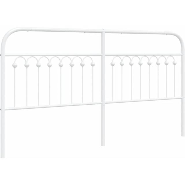vidaXL Huvudgavel metall vit 180 cm