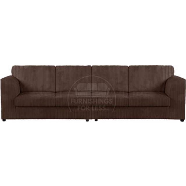 Luxor Long Fabric Jumbo Cord 4 Seater Sofa - Scatter Back - Chocolate - One Size