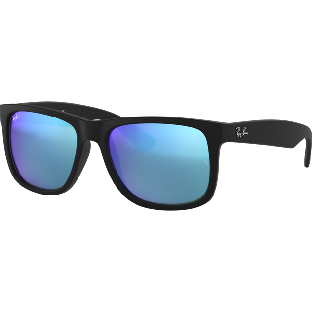 Ray - Ban Man RB4165F JUSTIN 622/55 Solglasögon Nylon Svart Blå Fyrkantig Speglad Flash