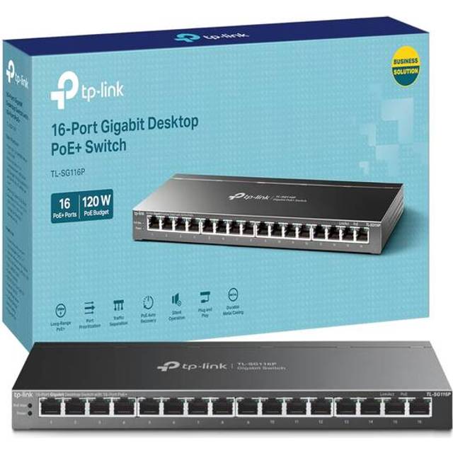 TP-Link 16-Port Gigabit Desktop Switch with 16-Port PoE+