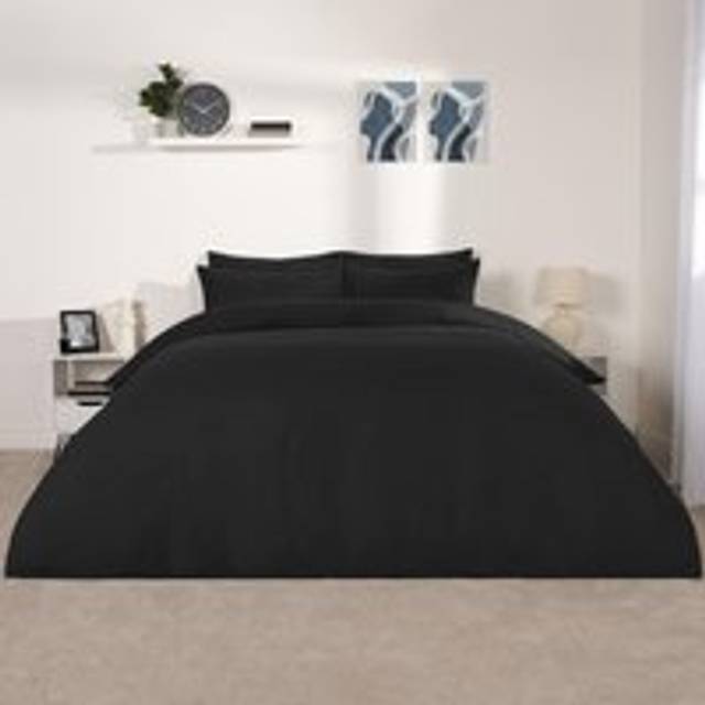 Brentfords Plain Duvet Set, King - Charcoal - Grey