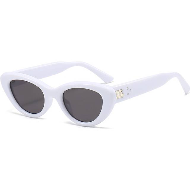(StyleB) Cat Eye Retro Sunglasses Women Highend Dopamine Color System Small Face Frame