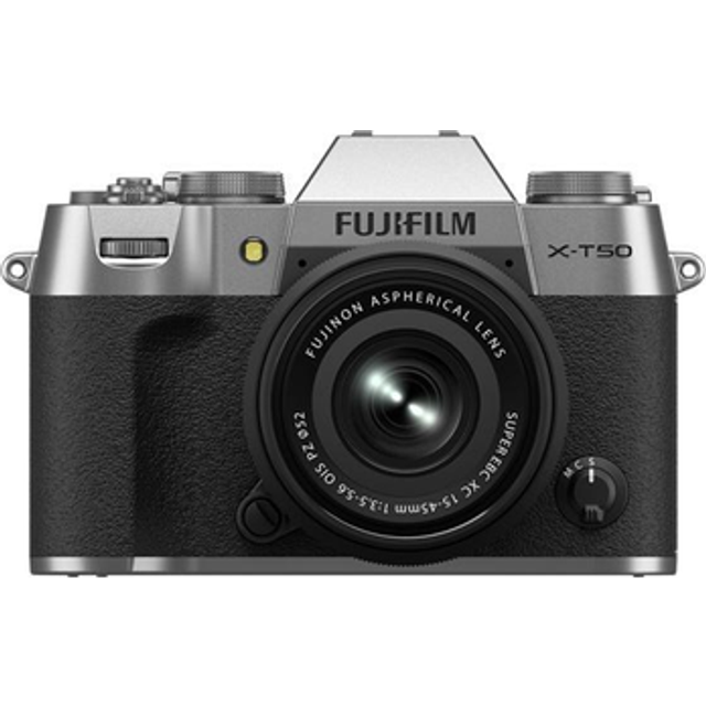 FUJIFILM X-T50 Mirrorless Camera with XC 15-45mm f/3.5-5.6 Lens Silver