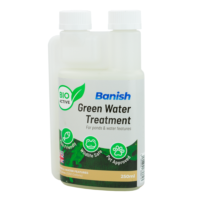 (250ml Bio Greenwater Treatment) Pisces Banish BioActive Greenwater Pond Water Treatment Natural Green String Algae Weed Remover Pet Wildlife Filter S