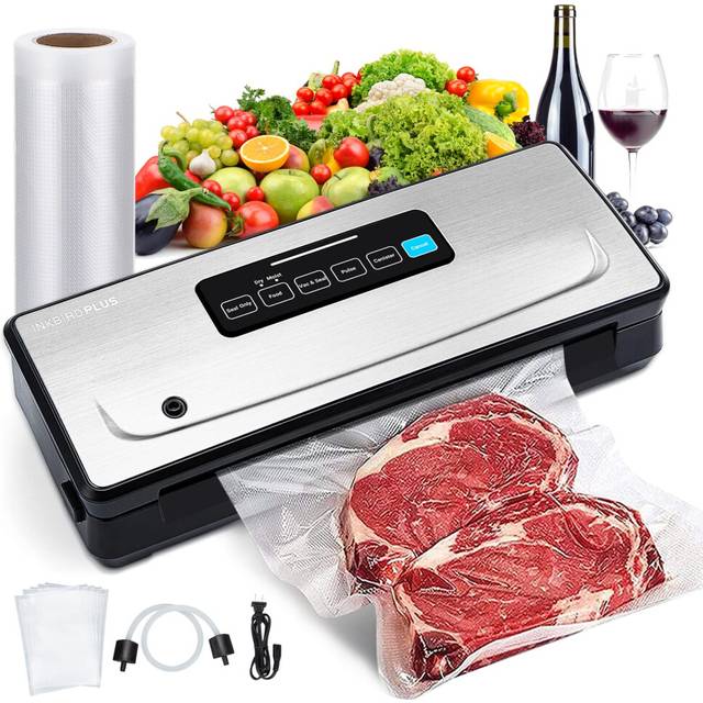 Vacuum Sealer Machine Automatic Food Sealer for Food Savers w/Starter Kit Led Indicator Lights Easy to Clean Dry Moist Food Modes