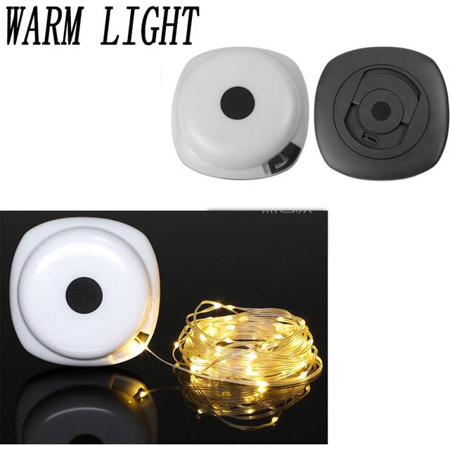 (Warm Light green) Camping 10M Light Strip RGB LED Atmosphere Lamp 1500mah Battery Rechargeable Portable Flexible Strips Light Outdoor IP67 Light