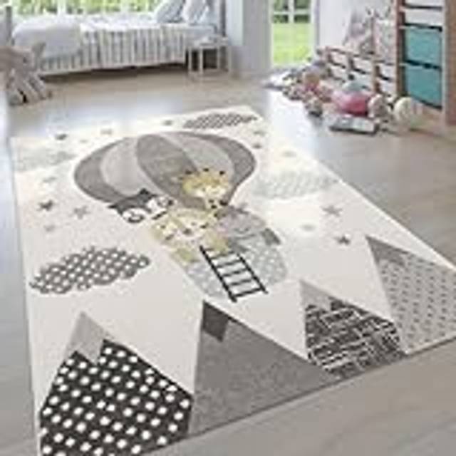 Paco Home Barnmatta, Modern Barnrum Pastell Matta, Gulliga 3D-djurmotiv, Storlek:160x230 cm