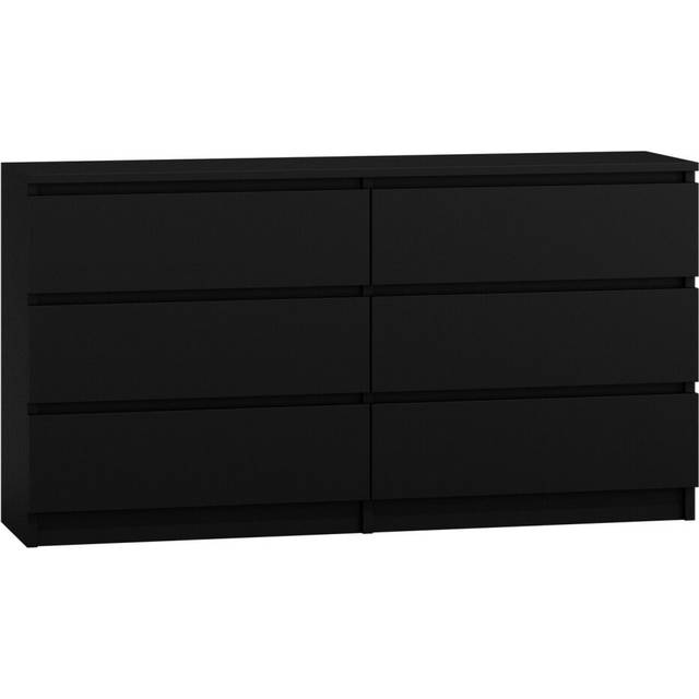 (6 Drawer Large ) MODERN - Black Chest Of Drawers Bedroom Furniture Storage Bedside 2 to 8 Drawers