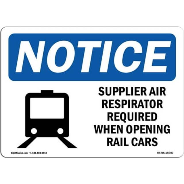 SignMission OS-NS-A-710-L-18507 7 x 10 in. OSHA Notice Sign - Supplied Air Respirator Required