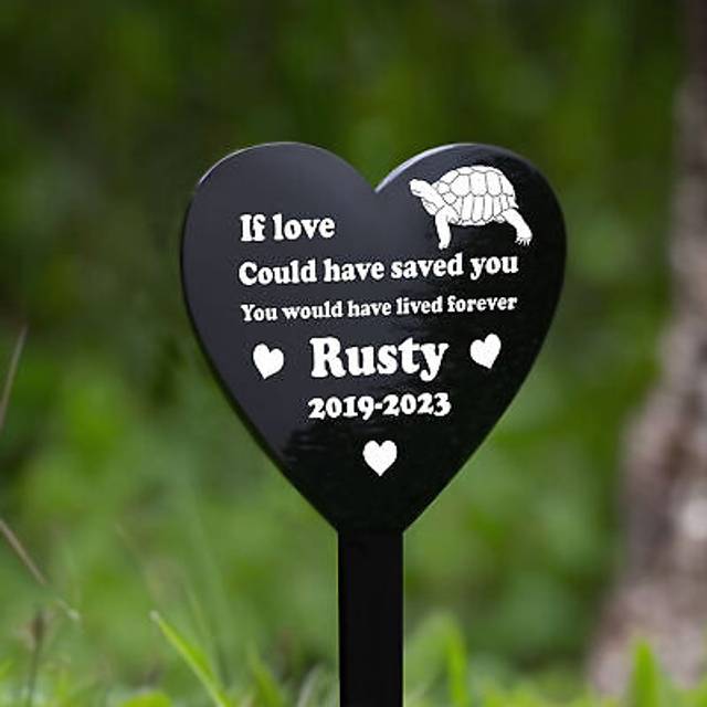 Tortoise memorial outdoor garden grave stake pet memorial decoration for garden