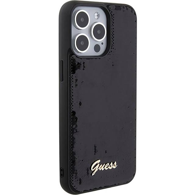 iPhone 15 Pro Max Guess Sequin Script Logo Skal - Svart
