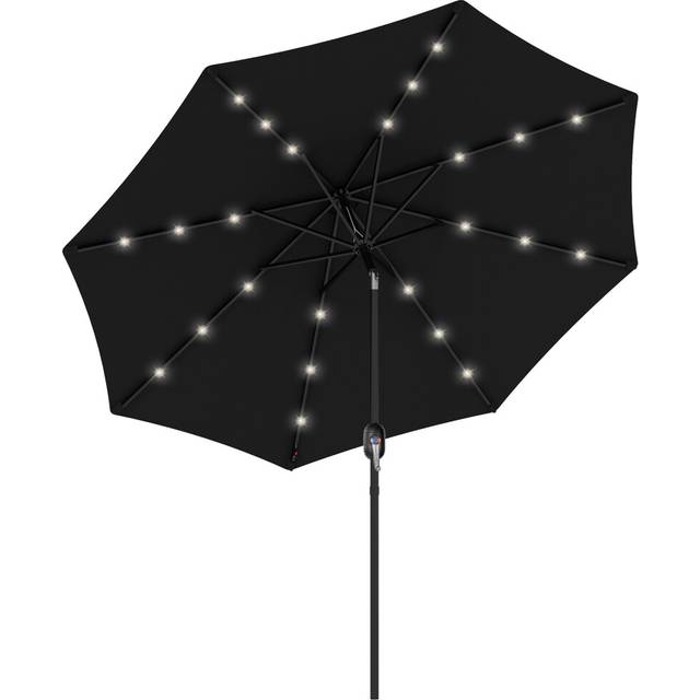Outsunny 24 LED Solar Powered Parasol Umbrella Garden Tilt Outdoor String Light | TJ Hughes Black