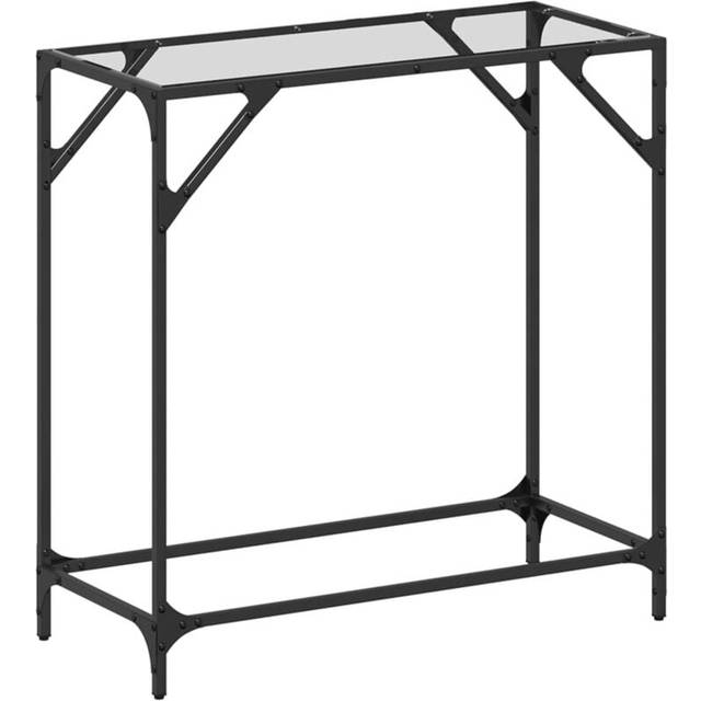 Konsolbord med transparent glasskiva 80x35x81 cm stål