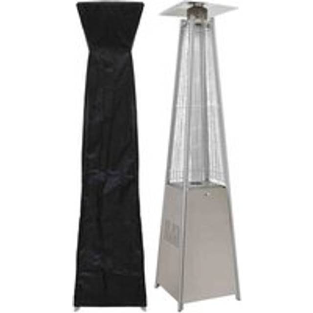 Dellonda Pyramid Gas Patio Heater 13kW for Commercial & Domestic Use, w/ Cover, Stainless Steel - DG225, Silver