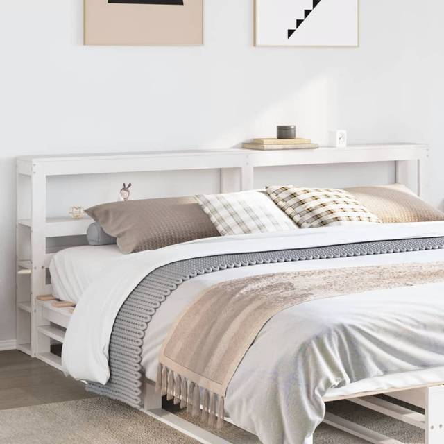 Vidaxl - Headboard with Shelves White 180 cm Solid Wood Pine