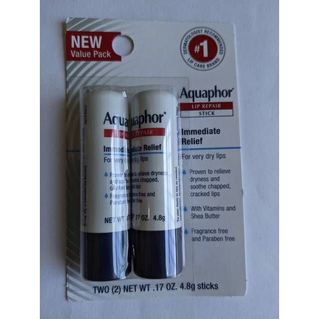 Aquaphor Lip Repair Stick, Lip Balm, 2 pack