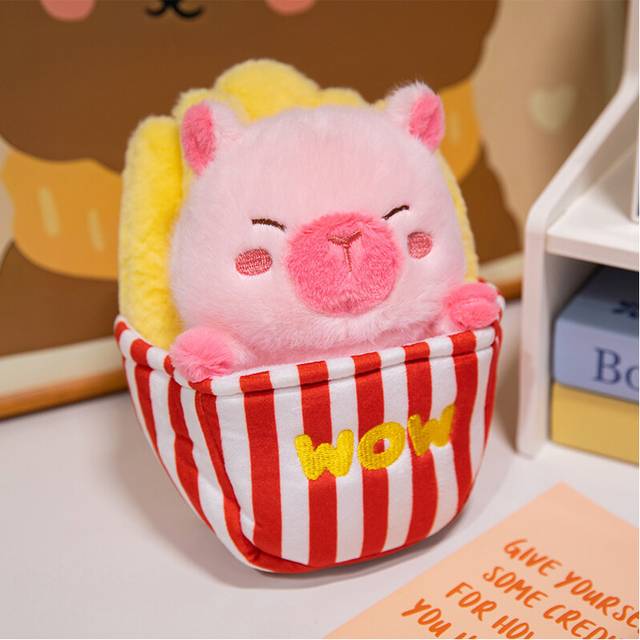 (Fries) Capybara Buddha Popcorn Fries Plush Toy Doll Pp Cotton Filling Girl Holiday Gift