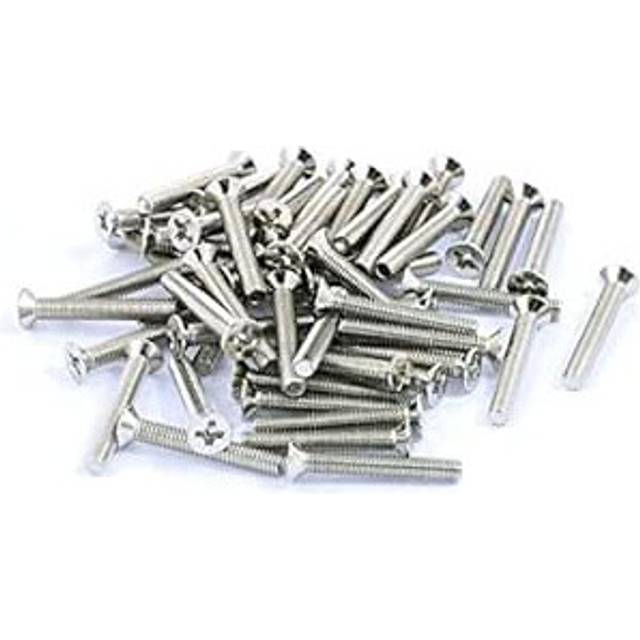 50pcs M3x20mm Stainless Steel Countersunk Flat Head Phillips Machine Screws Bolts