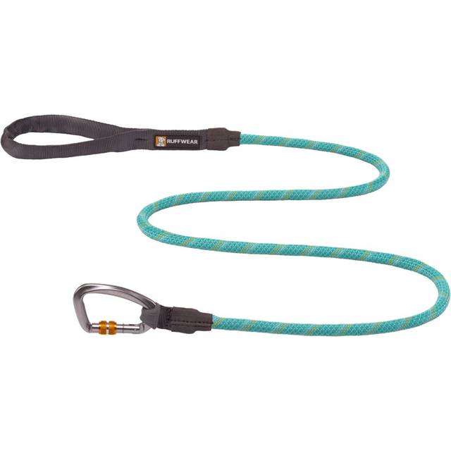 RUFFWEAR Knot-a-Leash, Reflective Rope Dog Lead with Locking Carabiner, 5ft (1.5m) Long, 11mm Thick, Aurora Teal