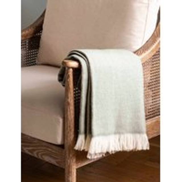 Stockwell Herringbone Throw Sage Wool - Green