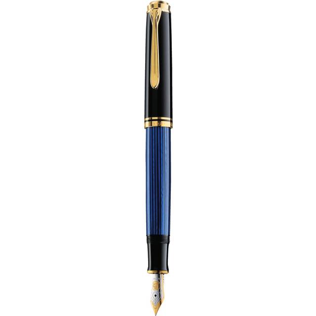 Pelikan Souvern M400 Fountain Pen  Fine Nib  Black/Blue  1 Each 994939
