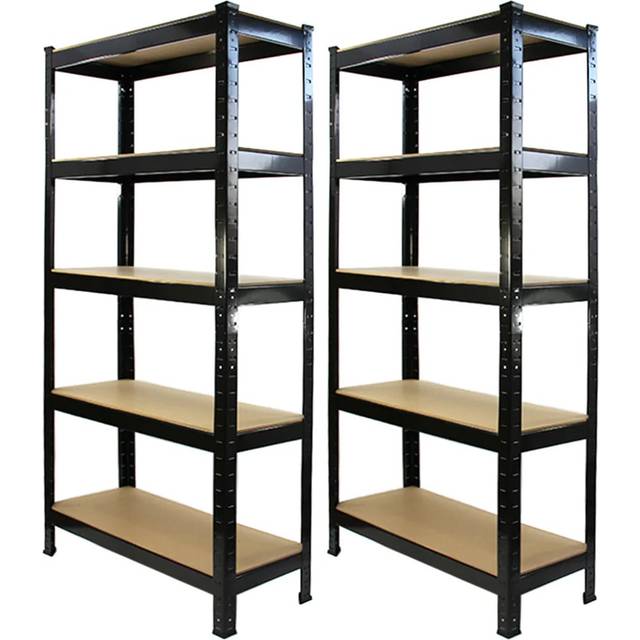 2 Racking Storage Shelving Heavy Duty Garage 5 Tier 75cm Steel Shelves Warehouse