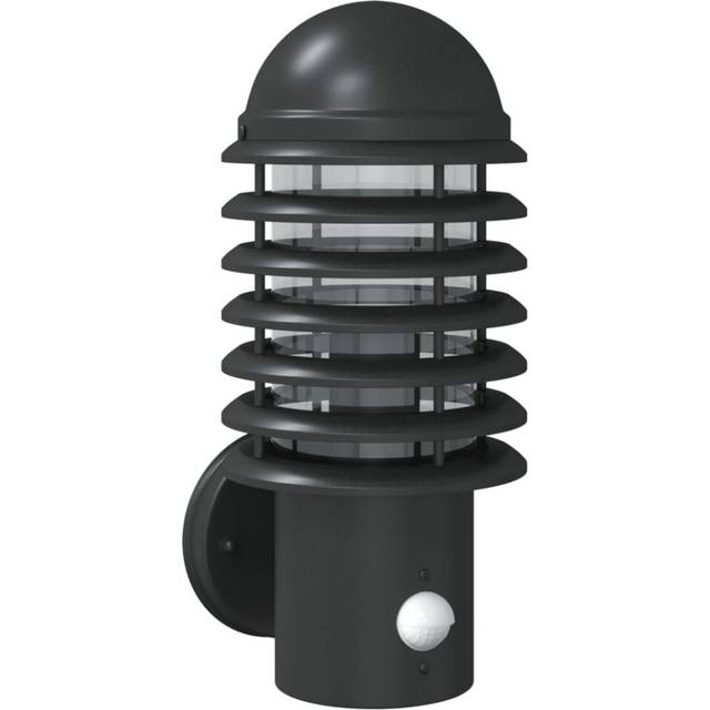 vidaXL Outdoor Wall Light with Sensor Black Stainless Steel