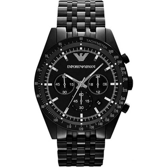 Emporio Armani AR5989 Tazio Chronograph Men's Watch 46 svart
