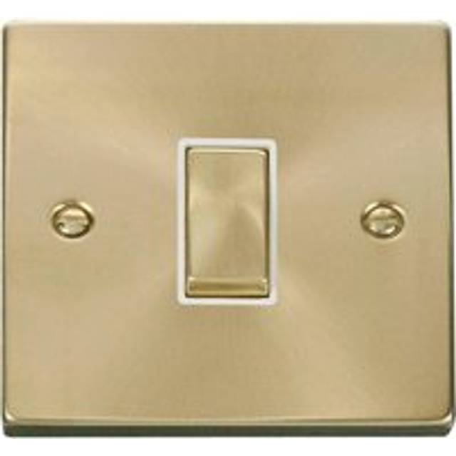 Se Home - Satin / Brushed Brass 10A 1 Gang Intermediate Ingot Light Switch - White Trim