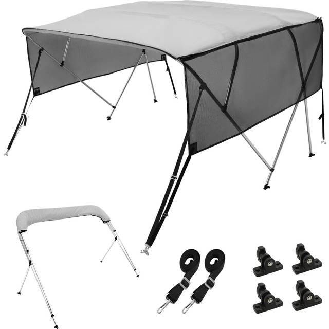 Vevor 4 bow bimini top boat cover detachable mesh sides 600d with frame 91"-96"w