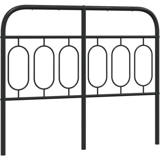 vidaXL Huvudgavel metall svart 120 cm