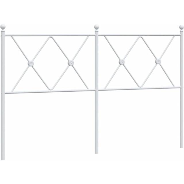 vidaXL Huvudgavel metall vit 140 cm