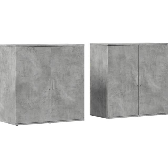 Skänkar 2 st betonggrå 79x38x80 cm konstruerat trä