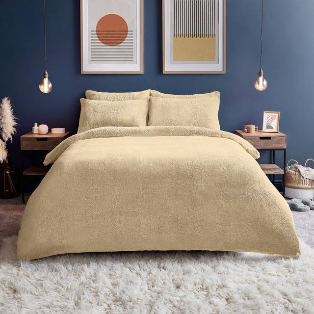Silentnight Cosy Teddy Fleece Duvet Set - Charcoal - Single - Grey (Single)