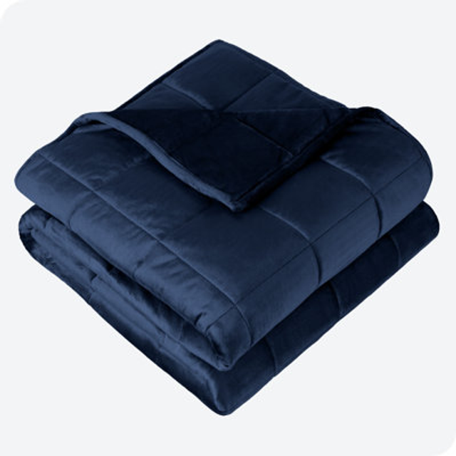 Bare Home Weighted Blanket Twin or Full Size 12lb 48x72 for Adults  Minky Fleece  Premium Heavy Blanket Nontoxic Glass B