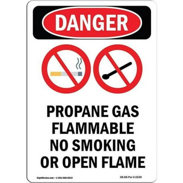 SignMission OS-DS-A-1014-V-1539 10 x 14 in. OSHA Danger Sign - Propane Gas Flammable