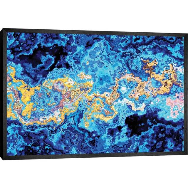 Marble XVIII by Tenyo Marchev - Painting on Canvas - Black Framed (101.6 cm H x 66.04 cm W)