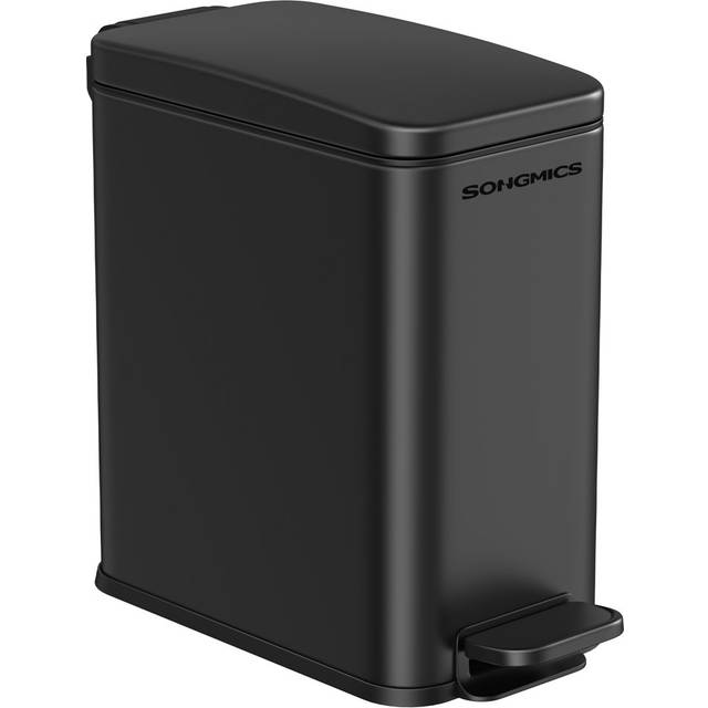 Conell Plastic Step On Trash Can - 10L - Black (10L)
