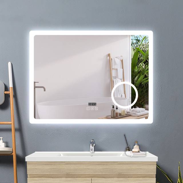 Chuhay Magnifying Lighted Wall Mounted Bathroom/Vanity Mirror - White (60cm x 80cm)