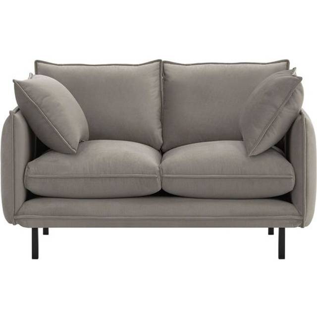 Neptali 2 Seater Velvet Sofa - Light Grey (92cm H X 153cm W X 103cm D)