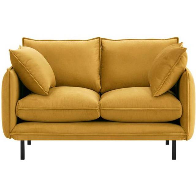 Neptali 2 Seater Velvet Sofa - Yellow (92cm H X 153cm W X 103cm D)