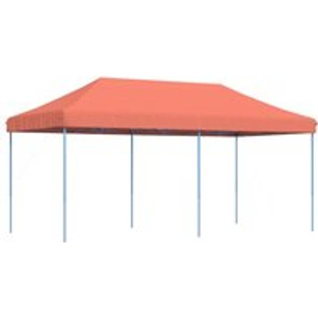 Pop-Up hopfällbart partytält 580x292x315 cm terrakotta