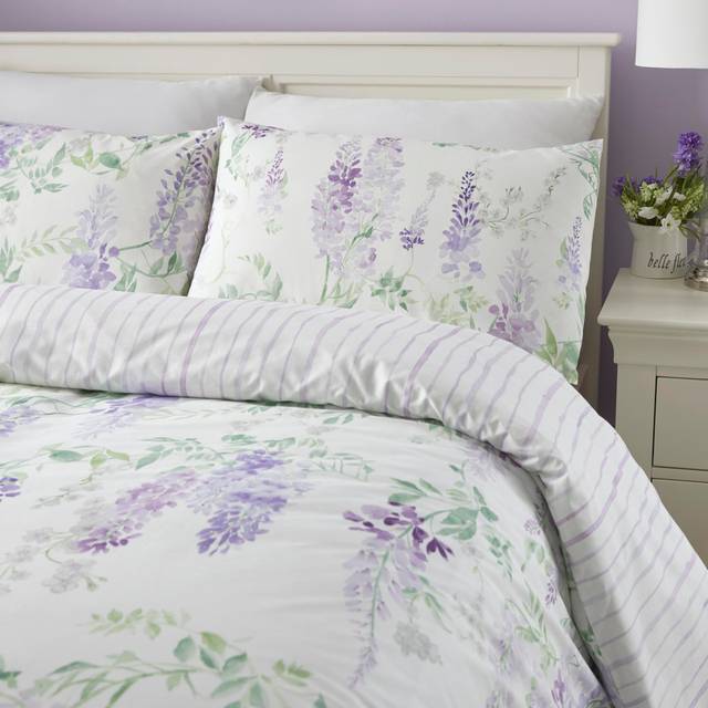 Dreams & Drapes Wisteria Duvet Cover Bedding Set Lilac - Purple