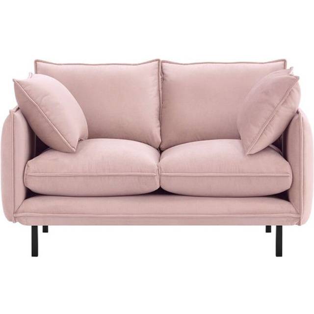Neptali 2 Seater Velvet Sofa - Light Pink (92cm H X 153cm W X 103cm D)