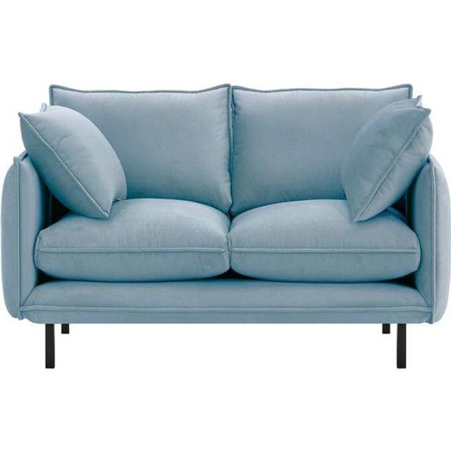Neptali 2 Seater Velvet Sofa - Light Blue (92cm H X 153cm W X 103cm D)