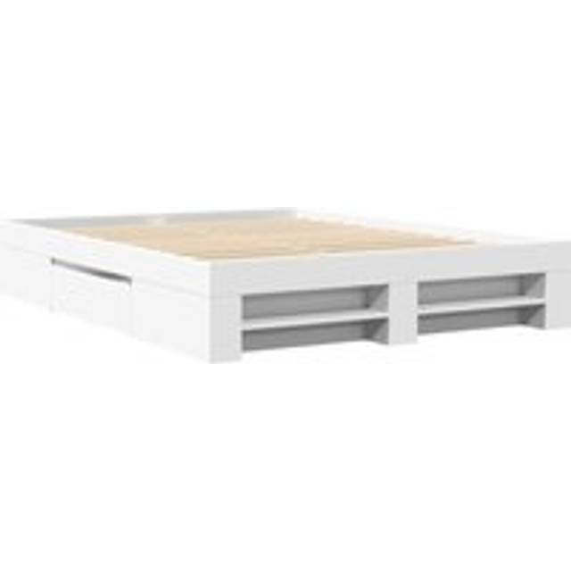 vidaXL Bed Frame without Mattress White 160x200 cm Engineered Wood